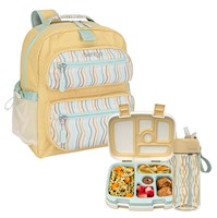 Set Bentgo Mochila Escolar, Lonchera y Tomatodo Whimsy & Wonder - Wavy